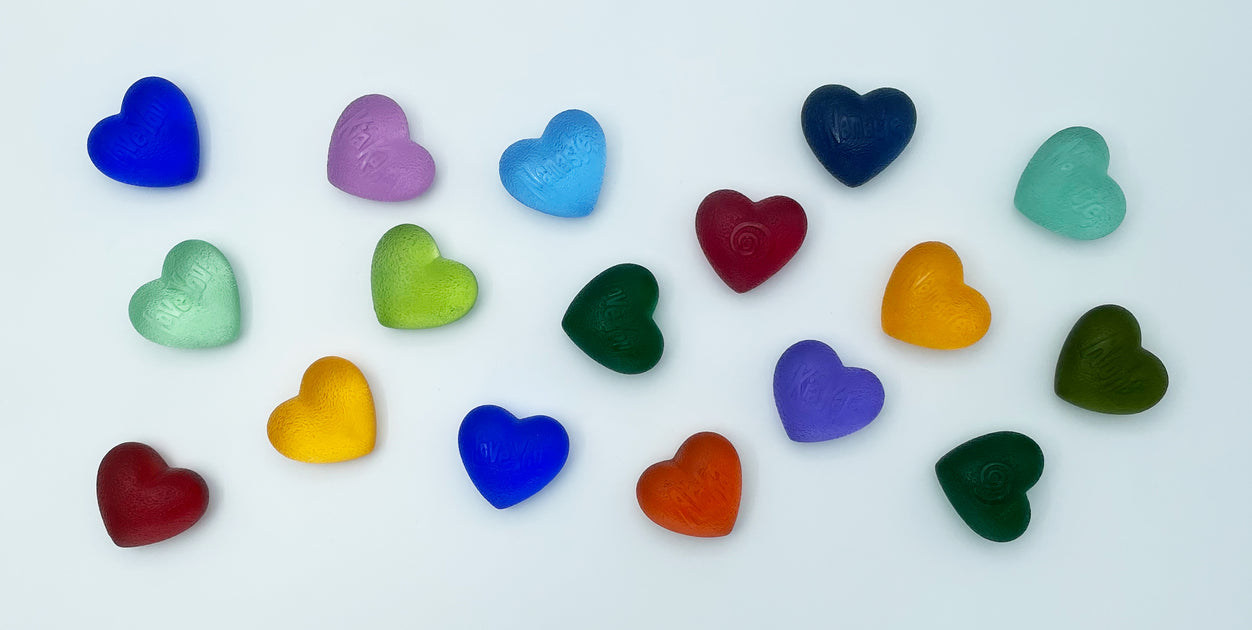 Cast Glass Hearts Hotglass NZ