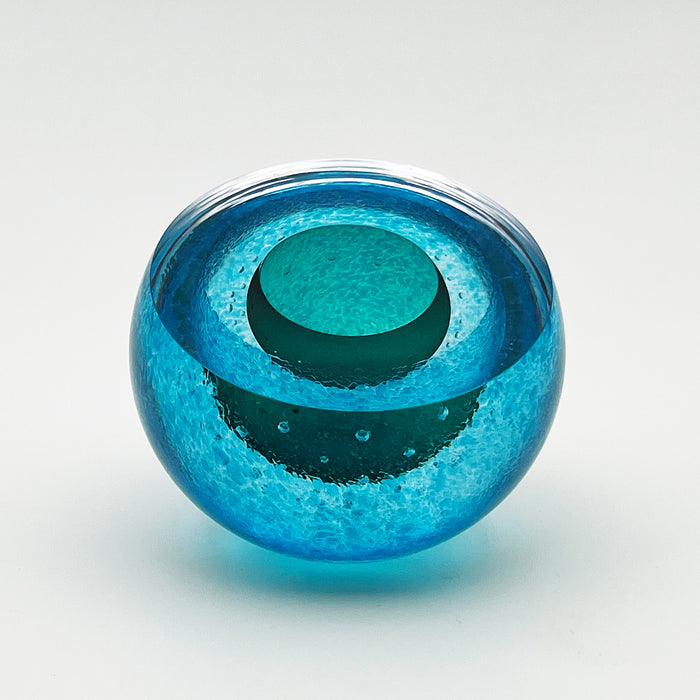 Bubbled Double Bubble in Jade/Copper Blue