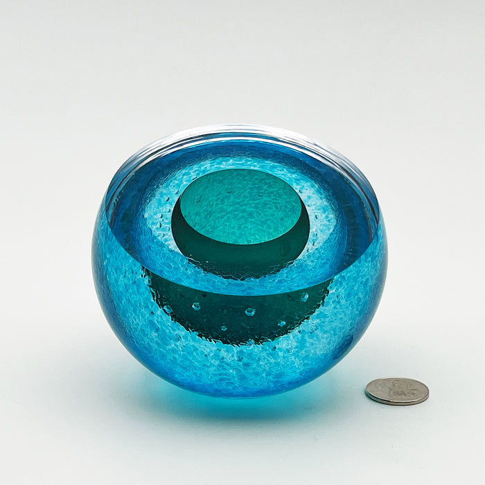 Bubbled Double Bubble in Jade/Copper Blue