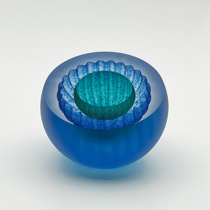 Frosted Daisy Double Bubble in Jade/Blue